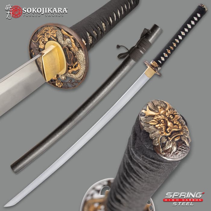 Sokojikara Kengo Golden Dragon Sword - 5160 High Carbon Spring Steel