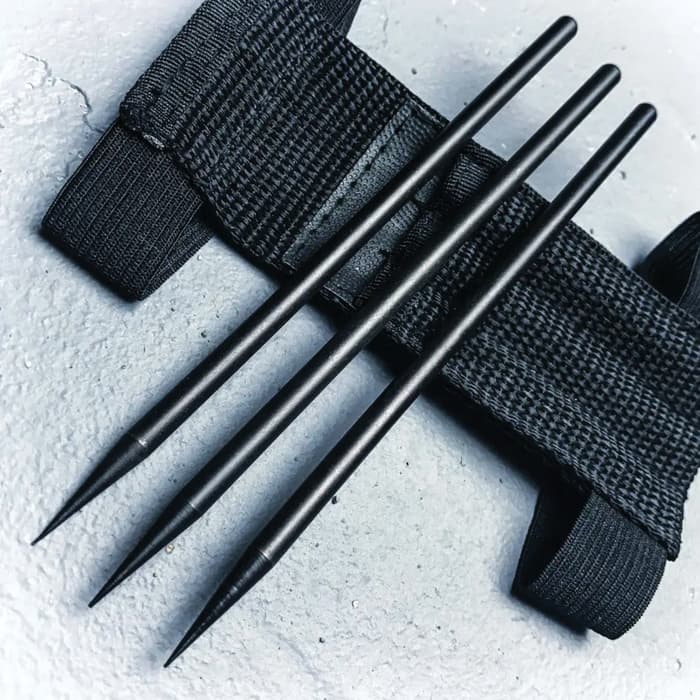 Made of 5cr17 High Hardness Stainless Steel 2 Times Hardened Very Solid N++A 3PCS 17CM Throwing Spikes Set with Nylon Sheath