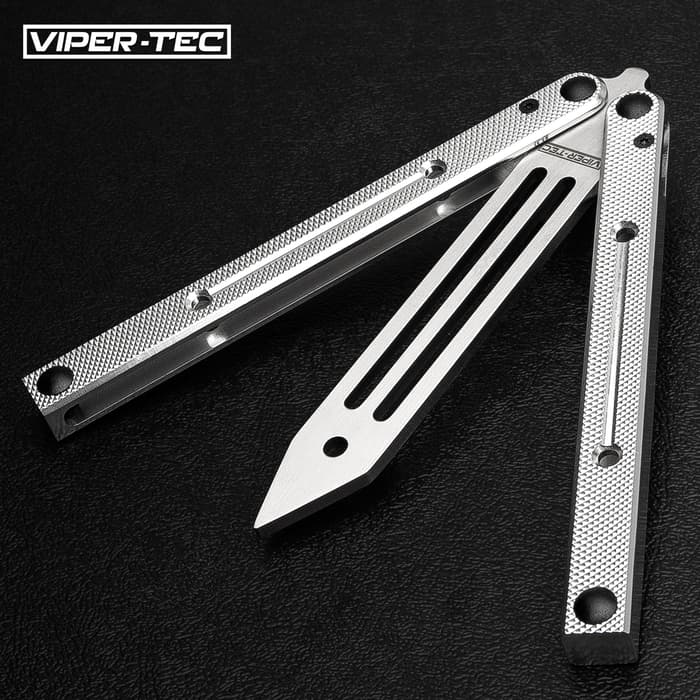 Viper-Tec Balihoo Butterfly Trainer - Stainless Steel False-Edge Blade, Lightweight Aluminum Handles - Length 10”