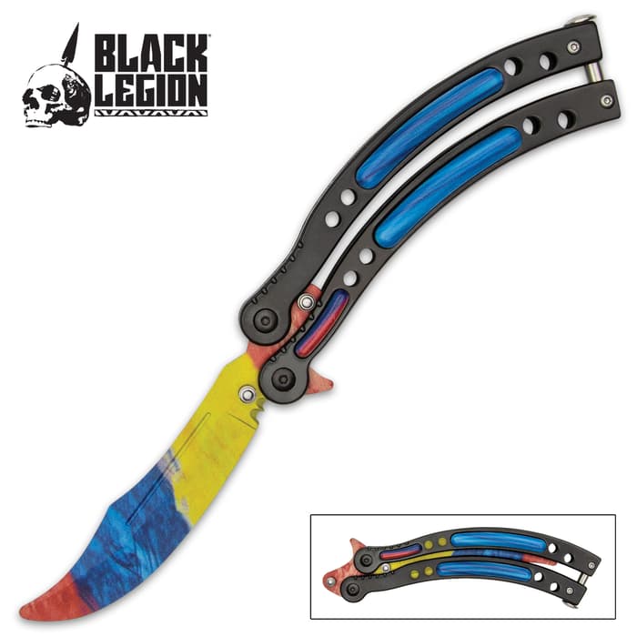 Perfect your flipping moves in style with our Rainbow Butterfly Knife Trainer or use for martial arts performances