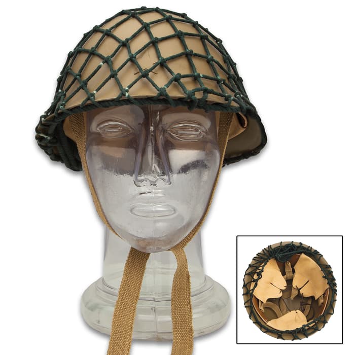 Japanese WWII Army Tetsubo Helmet - Quality Reproduction, 18-Gauge Metal Construction, Leather Liner