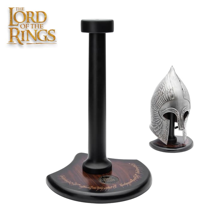 The Lord of the Rings Display Stand shown by itself and in use