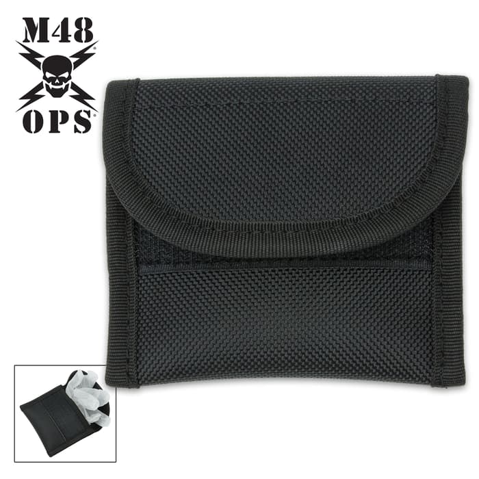 M48 Heavy-Duty Latex Glove Pouch - 1680 Denier Polyester Webbing Construction, Hook And Loop Closure, Belt Loop