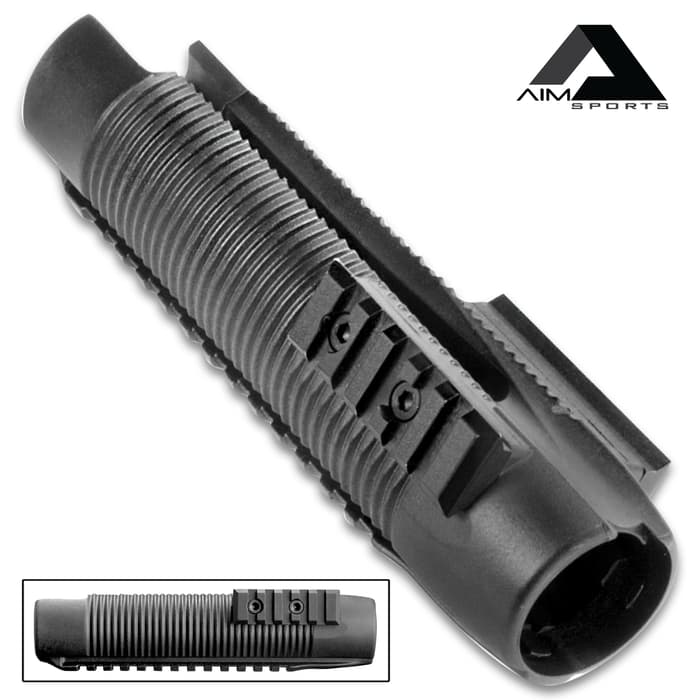 Mossberg 500 Forend - Aluminum And Polymer Construction, Black Anodized Finish, Easy-To-Install - Length 8”