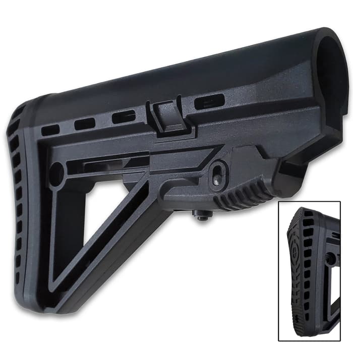 XTS Enhanced Collapsible AR Stock - Double-Injected Rubber Buttpad, Slick-Sided Profile, Aggressive Texturing
