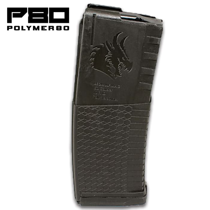 The Polymer80 AR-15 Magazine holds up to 30 rounds of 5.56 and .223 ammunition and is constructed from a heavy-duty but lightweight polymer