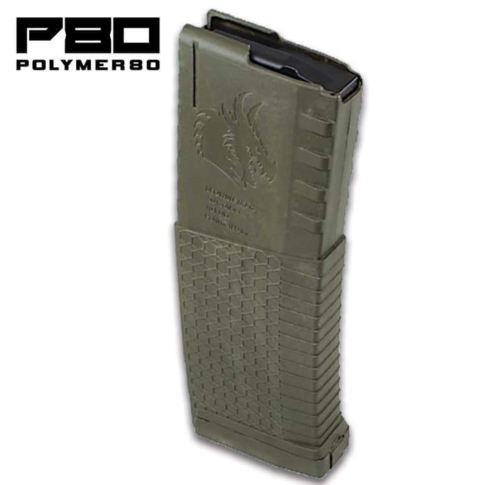 Polymer80 Olive Drab .223/5.56 Magazine - 30-Rounds, Polymer Construction, Aggressive Grip Texture, Lightweight