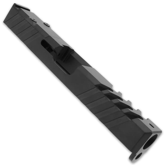 This slide is machined with an RMR cut with a cover plate and lightning cuts, making it precisely fit a Trijicon RMR