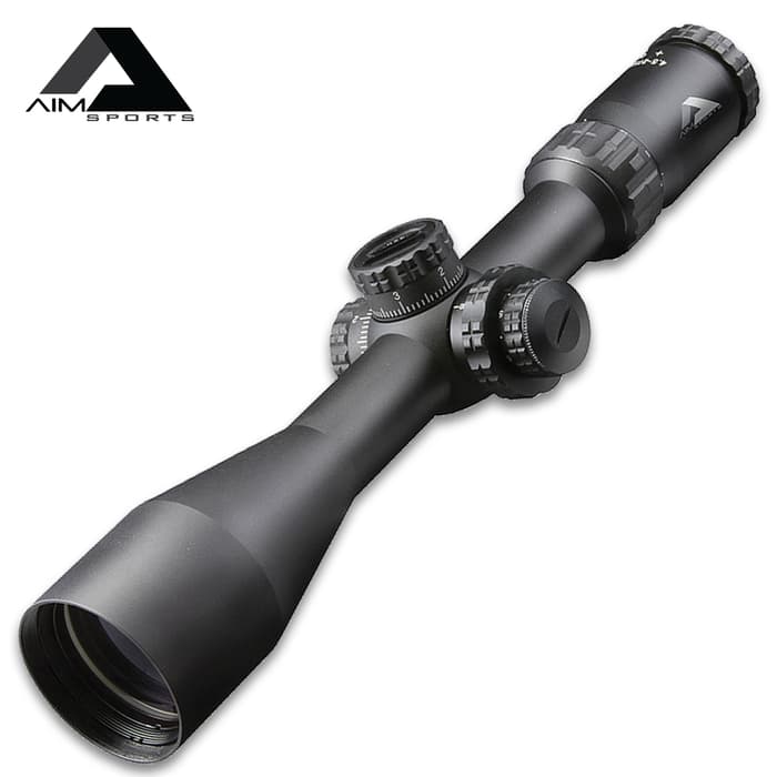 Aims Alpha 6 4.5-27X50 30MM Riflescope With MR1 MRAD Reticle - Second Focal Plane, High Definition Glass, Anodized Aluminum