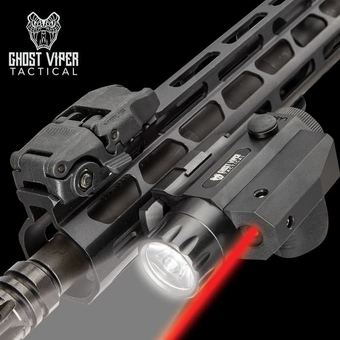 Ghost Viper Tactical 300 Red Laser And Flashlight Combo - 300 Lumens Sturdy TPU Housing, Weapons Mount Clamping Block, Windage/Elevation Adjustment
