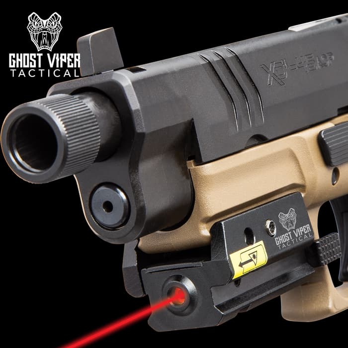 Ghost Viper Tactical Low Profile Compact Red Laser Pistol Sight - Weaver And Picatinny Mount, Aircraft Aluminum Construction - Length 2”