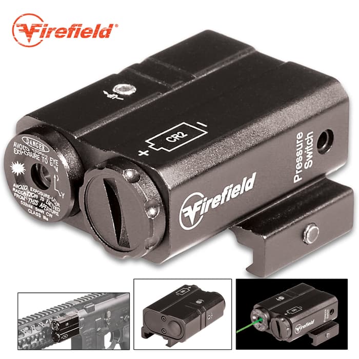 Firefield Charge AR Green Laser Sight - Windage And Elevation Adjustable, Aluminum Construction, Compatible With Picatinny/Weaver