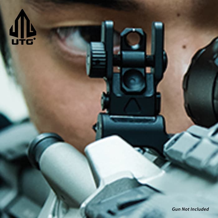 The rear sight utilizes a single locking Torx screw with a low-profile mounting base and a square-shaped integral recoil stop