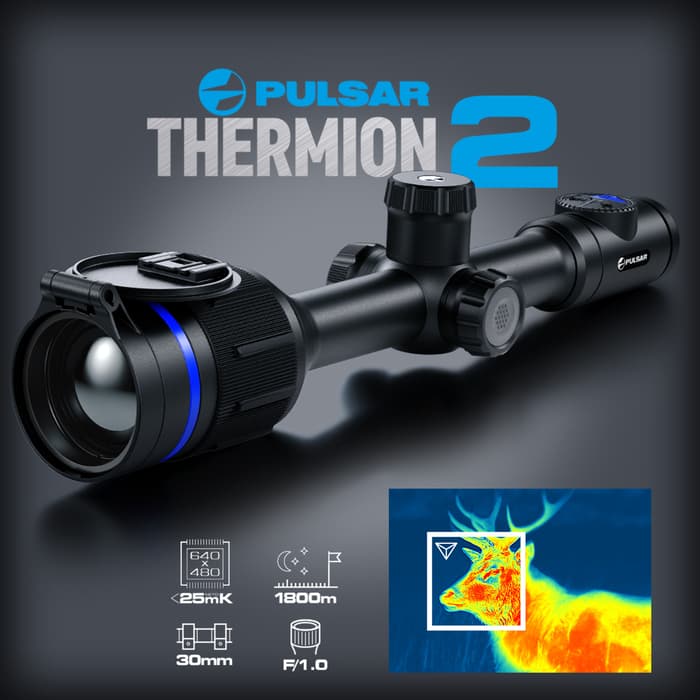 Pulsar Thermion 2 XP50 Thermal Riflescope - Long Range, 10 Reticle Options, Built-In Recording, 16GB Storage, Wi-Fi