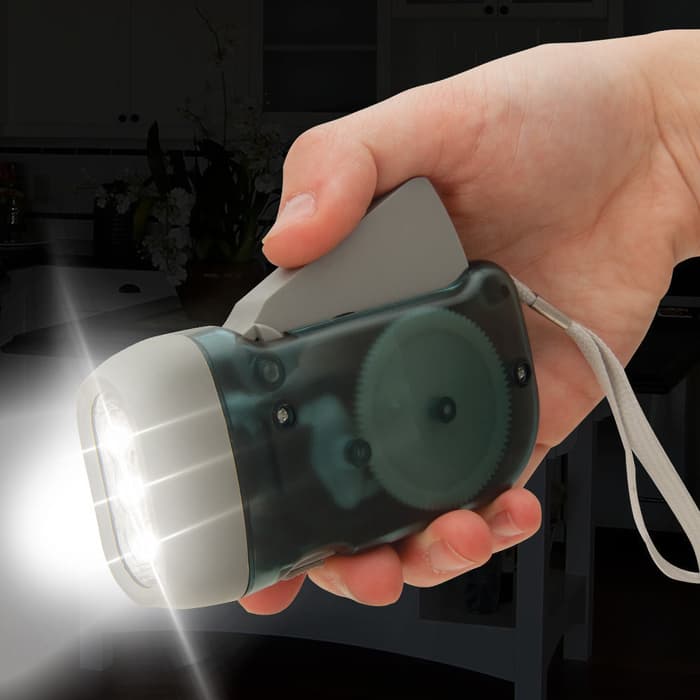 3-LED Dynamo Hand-Crank Flashlight-camping-hiking-survival-b-o-b 