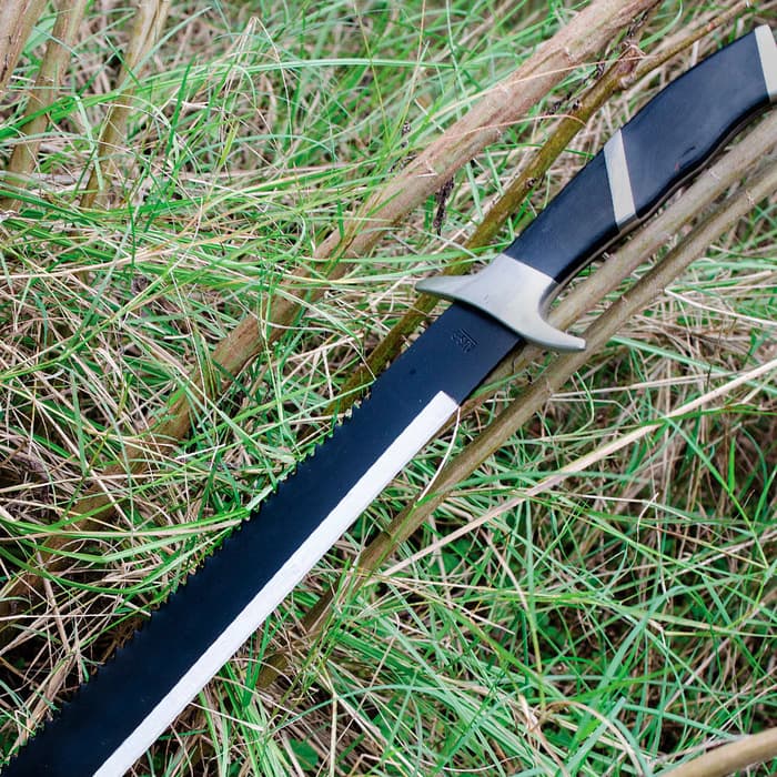 Brand New 22" Hunting Survival Sawback Military Full Tang Machete Fixed Blade & 