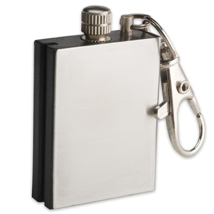 Waterproof Permanent Match Survival Lighter Keychain - Stainless Steel Case, Flint Match, Ferro Rod, Thousands Of Strikes