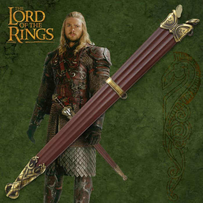 Different views of the Lord of the Rings Sword of Eomer Scabbard