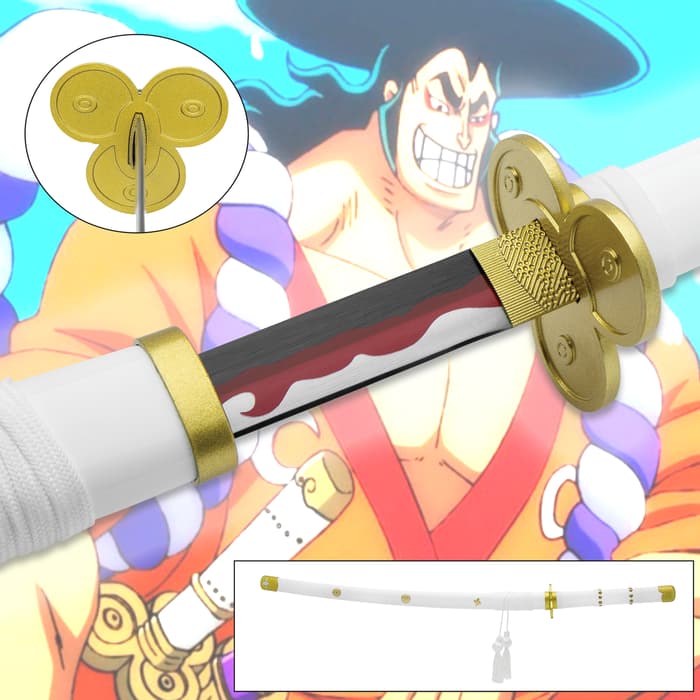 The Kozuki Oden’s Ame No Habakiri Katana And Scabbard is 40 1/2" in length