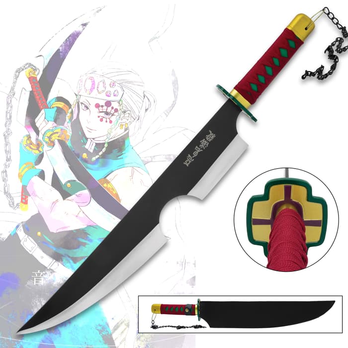 The Tengen Uzui Nichirin Demon Slayer Sword is 27 1/2" in length