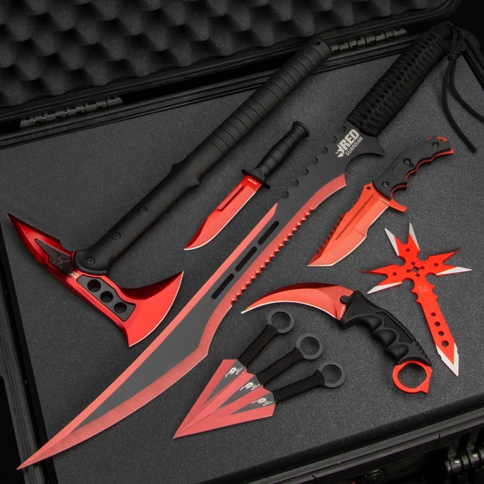 Our Red Warrior Collector Set is a choice selection of crimson-colored weapons representing different styles of fighting