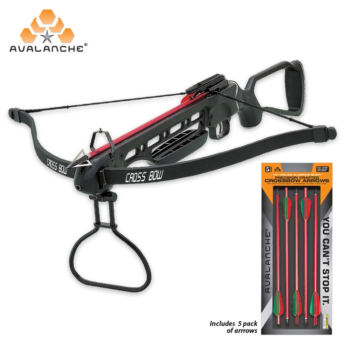 Avalanche Crossbow Hunting Package - Includes 150-lb Crossbow and Aluminum Arrow 5-Pack