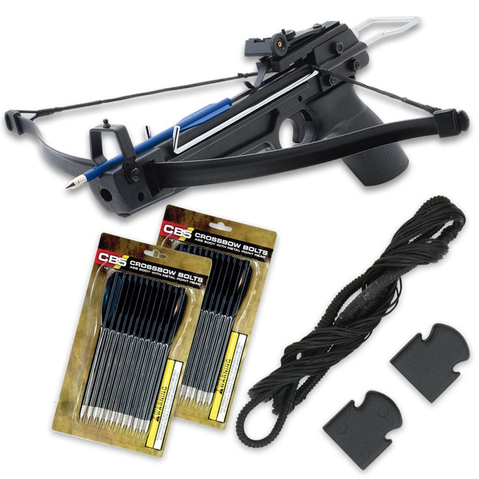 Avalanche Crossbow Pistol Starter Kit - Includes 50-lb Crossbow, 29 Arrows and Extra String
