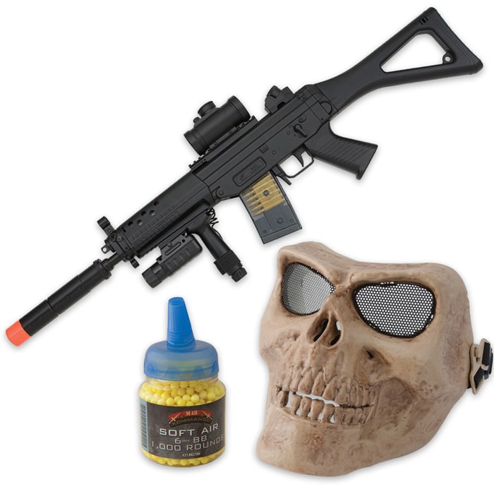 M82 AEG Airsoft Rifle with Free Skull Mask and 1,000 BBs