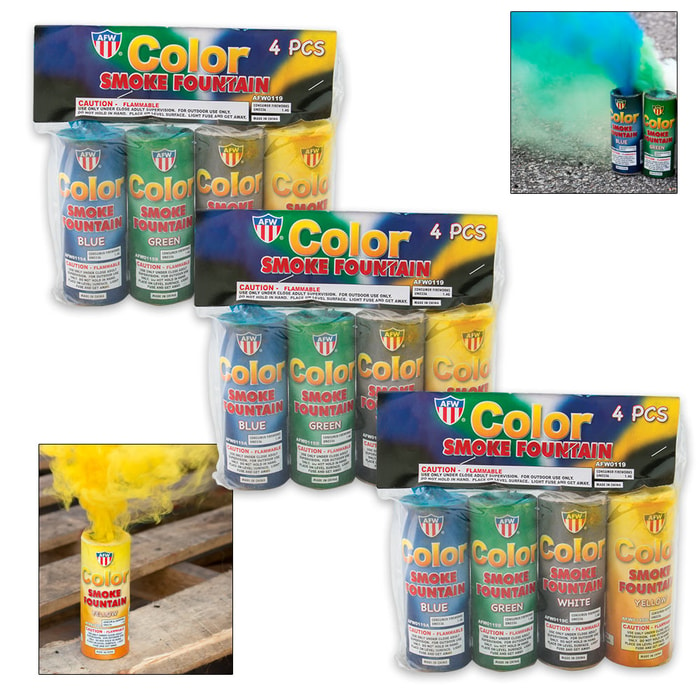 Smoke Bomb Fountain 12 Pack Assorted Colors