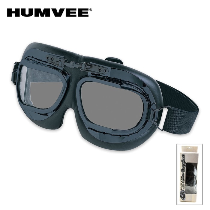 HUMVEE Military Tactical Goggles Black Lens