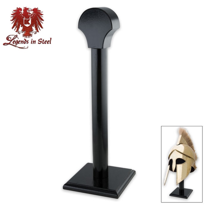 Black Wood Middle Ages Helmet Stand