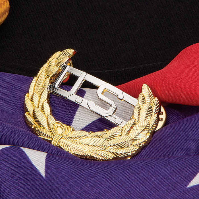 Gold Civil War US Cavalry Union Leaf Hat Pin