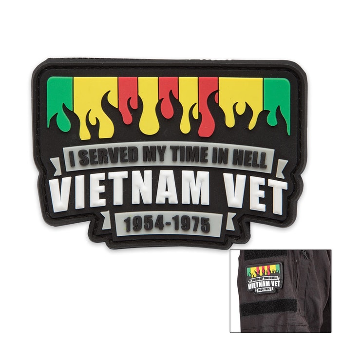 Vietnam Veteran PVC Patch With Velcro Backing