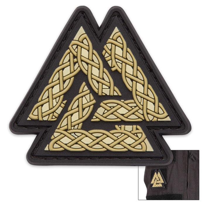 Viking Warrior Valknut PVC Patch With Velcro Backing