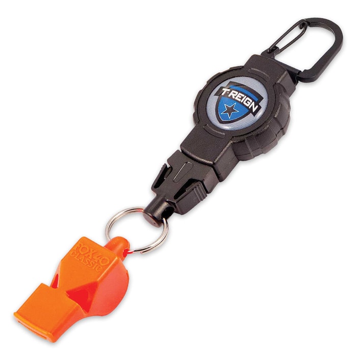 Boomerang Retractable Tether With Safety Whistle