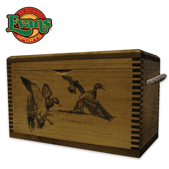 Wooden Accessory Box With Rope Handles - Duck