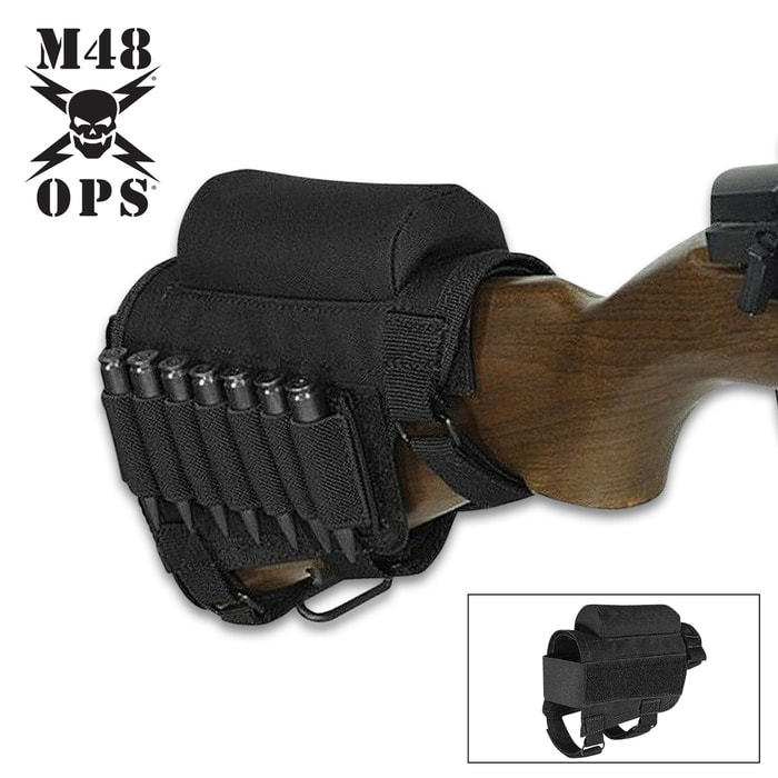 You need to upgrade your shooting experience, right now, with the M48 OPS Buttstock Ammo Pouch and Cheek Rest