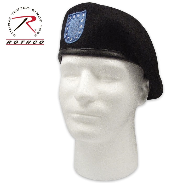 Inspection Ready Black Beret With Flash