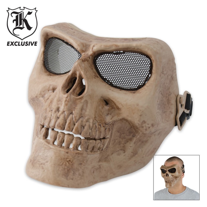 Airsoft Military Skull Facemask Bone Color