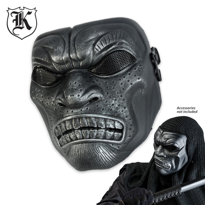 ABS Samurai Skeletal Mask Silver & Black