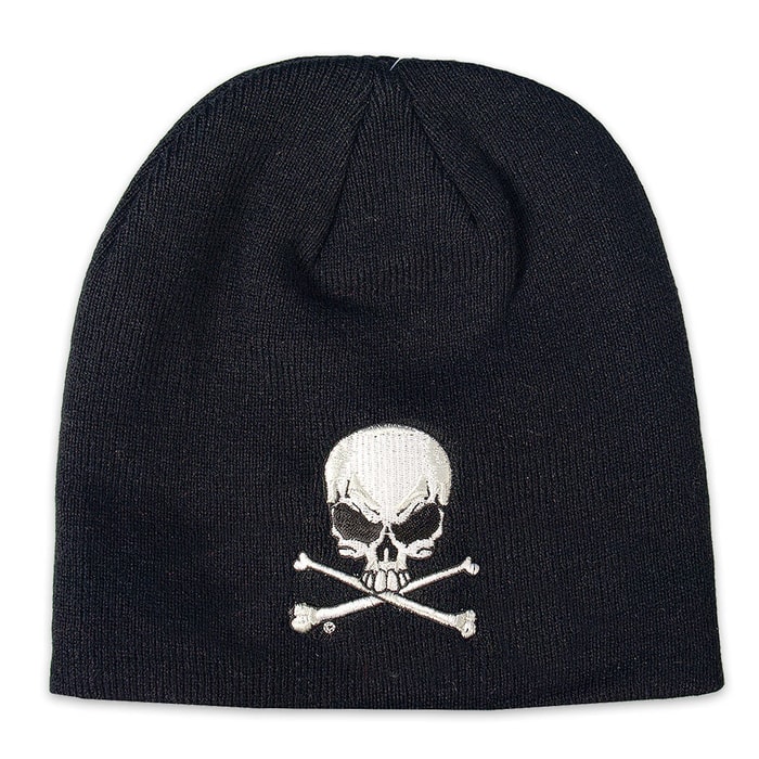 Skull & Cross Bones Knit Beanie Hat