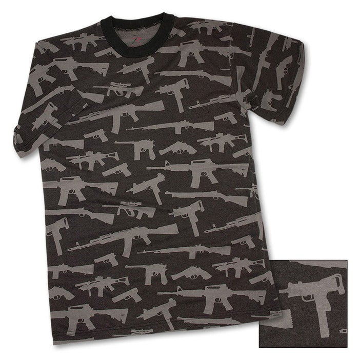 Guns Black Short Sleeve T-Shirt