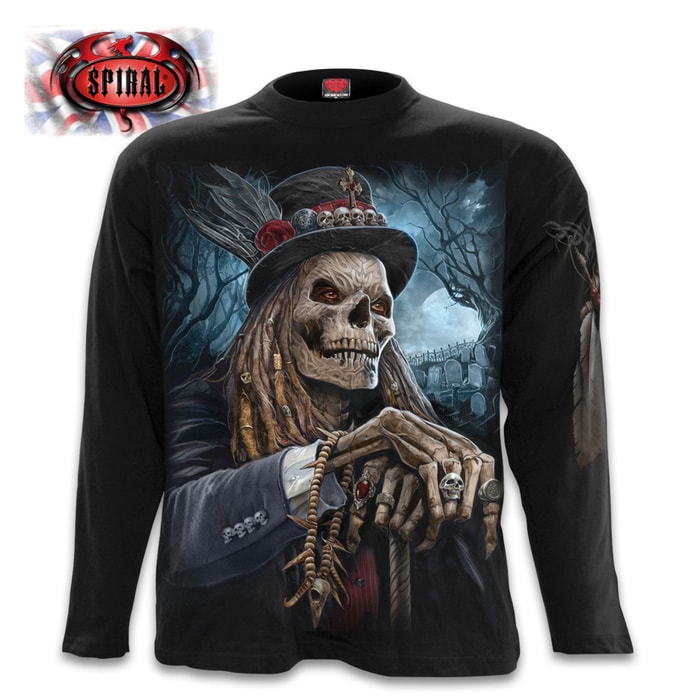 Voodoo Catcher Black Long-Sleeve T-Shirt - Top Quality 100 Percent Cotton, Original Artwork, Azo-Free Reactive Dyes