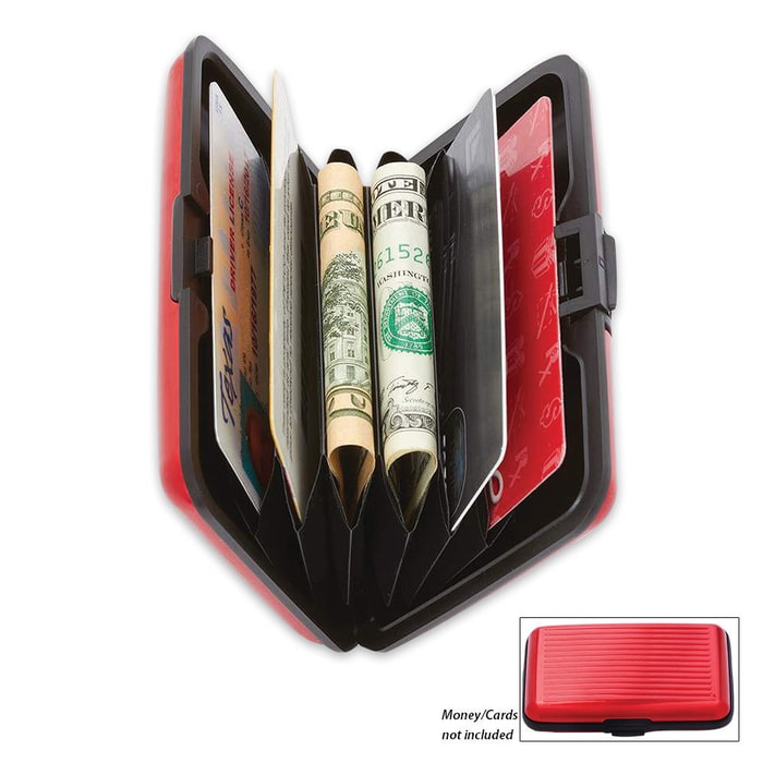 RFID Security Aluminum Wallet Red