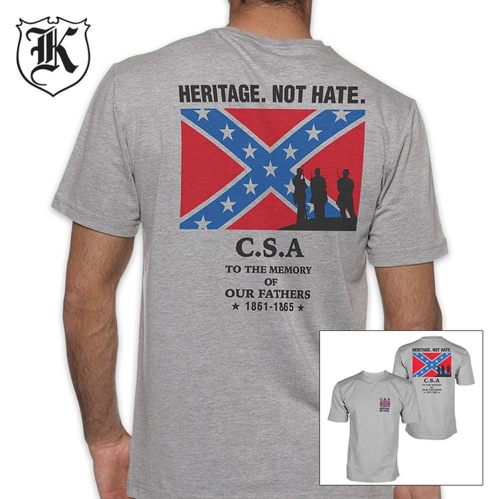 Heritage Not Hate CSA Confederate Rebel Flag T-Shirt