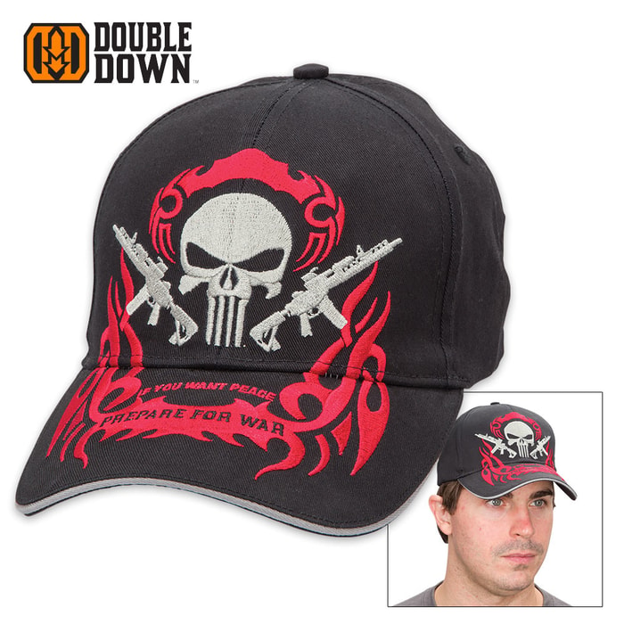 Double Down Armed Punisher Prepare for War Cap - Black Light Twill