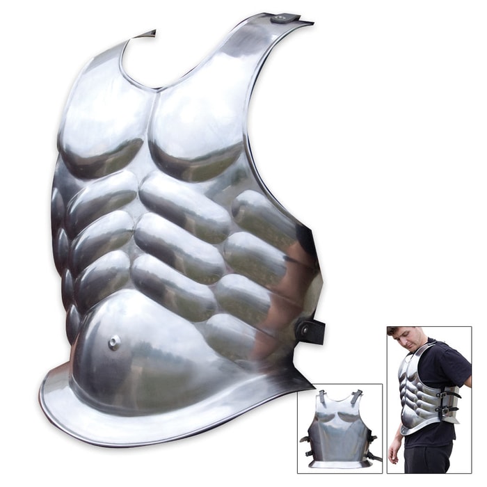 Roman-Style Steel Armor Breastplate with Muscle Tone