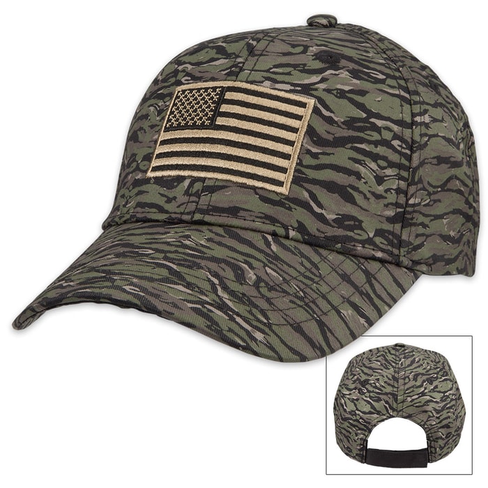 American Flag Vietnam Tiger Stripe Camo Cap - Hat