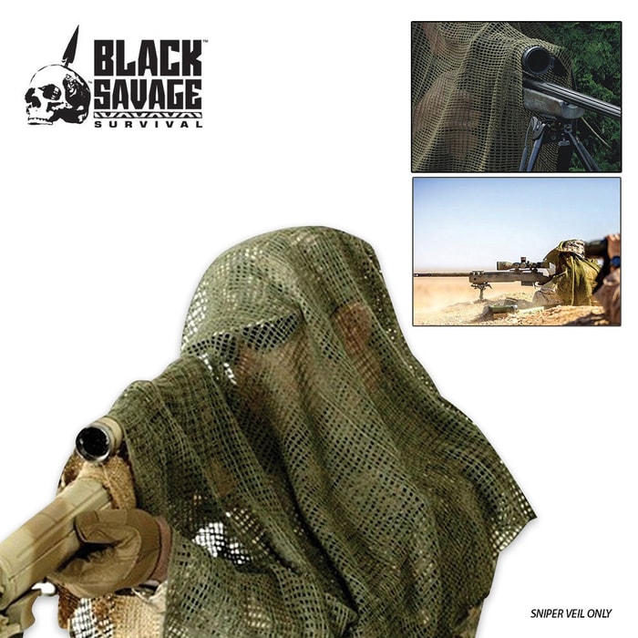 Black Savage Survival Sniper Veil Woodland