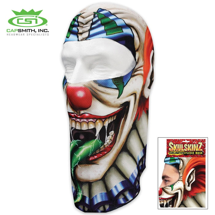 Creepy Clown Fleece Face Mask - Heavy-Weight